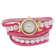 Load image into Gallery viewer, Doreen Box Velvet Quartz Wrist Watches Multicolor Clear Rhinestone Weave Casual Analog Battery Included 40cm(15 6/8&quot;) long, 1 Pc