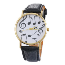 Load image into Gallery viewer, Doreen Box PU Leather Multicolor Quartz Wrist Watches Musical Piano Note Black Battery Included 24cm(9 4/8&quot;) long, 1 Piece