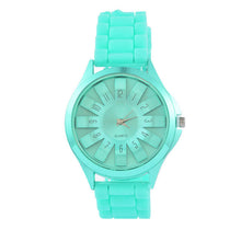 Load image into Gallery viewer, Doreen Box Silicone Quartz Wrist Watches Hollow Sunflower Multicolor Dial Plate Women Trendy Battery Included 23cm long, 1 Piece