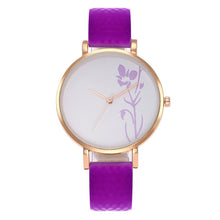 Load image into Gallery viewer, Doreen Box Magical Temperature Discolor Watch Quartz Wrist Watches Silicone Women Blue Purple Rose Gold Flower Pattern 1 Piece